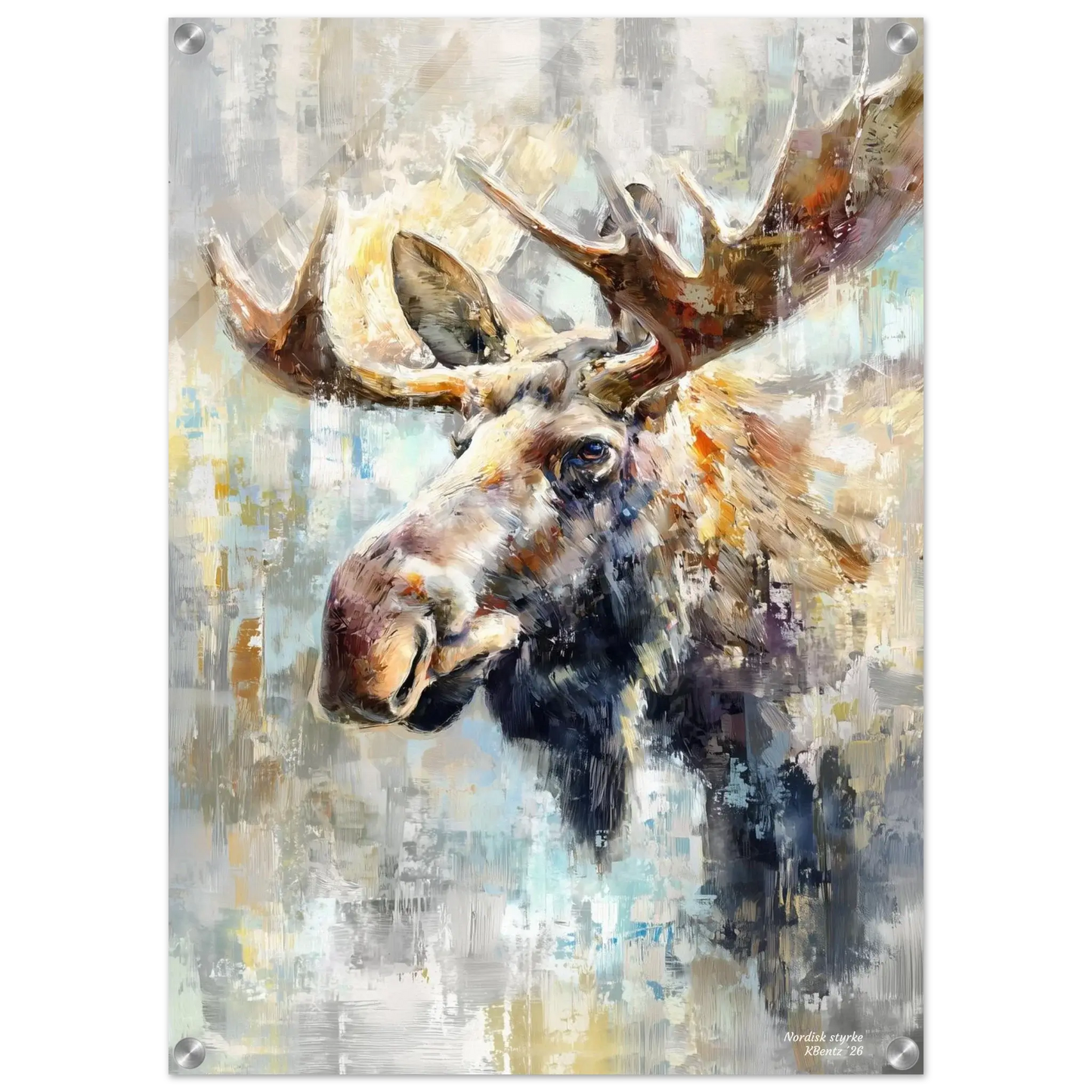 Nordisk styrke - moderne digitalt maleri med oljemalingstekstur. Trykkes på papir, lerret og akryl. KBentz.no