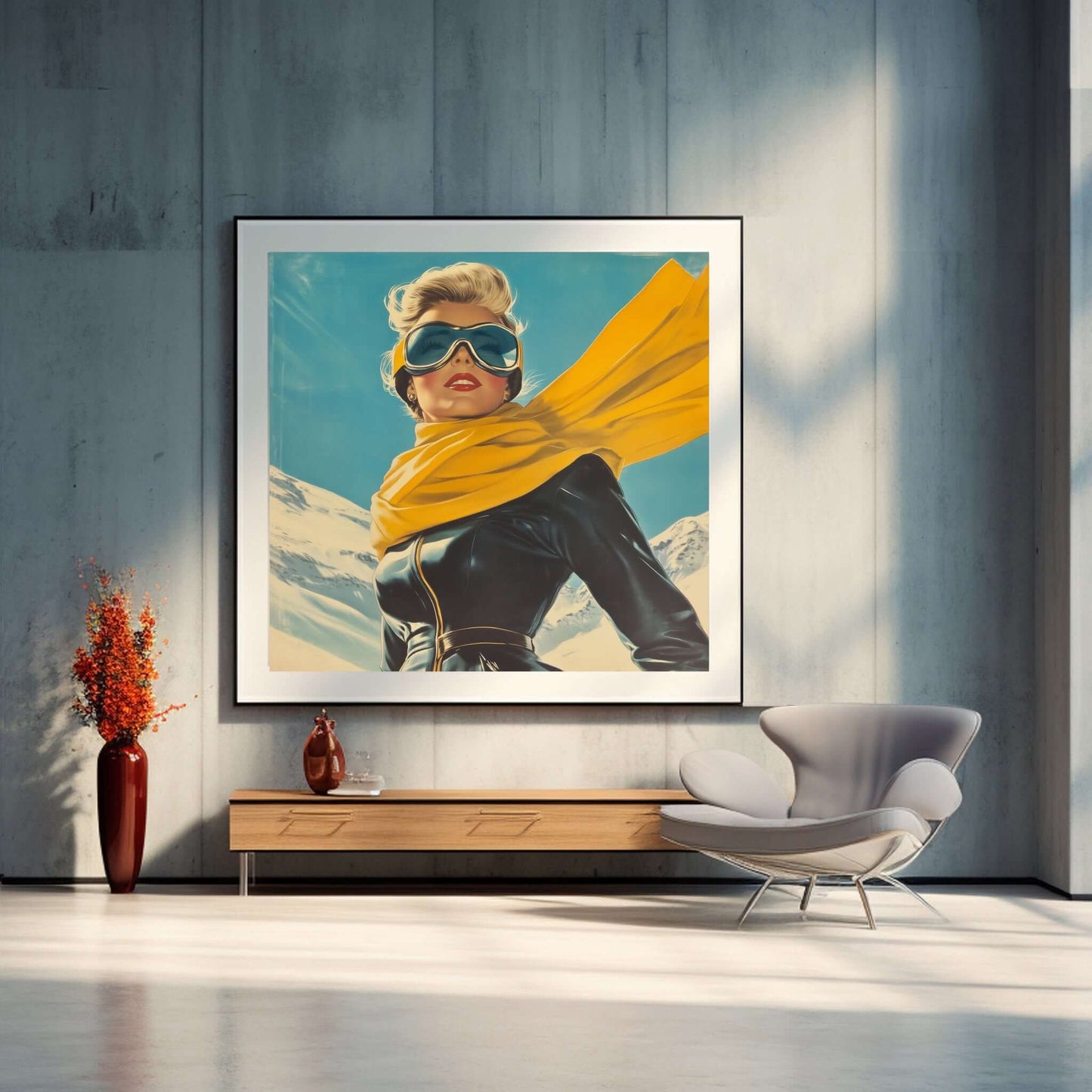 Frost og Eleganse – Skimmer, digitalt maleri med oljemalingstekstur, KI-kunst på papir og lerret av KBentz