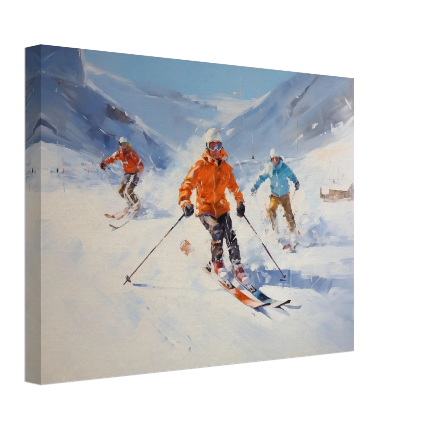 Fart i fjellene – KI digital oljemaling trykket på papir, lerret, aluminium, akryl og tre | KBentz.no