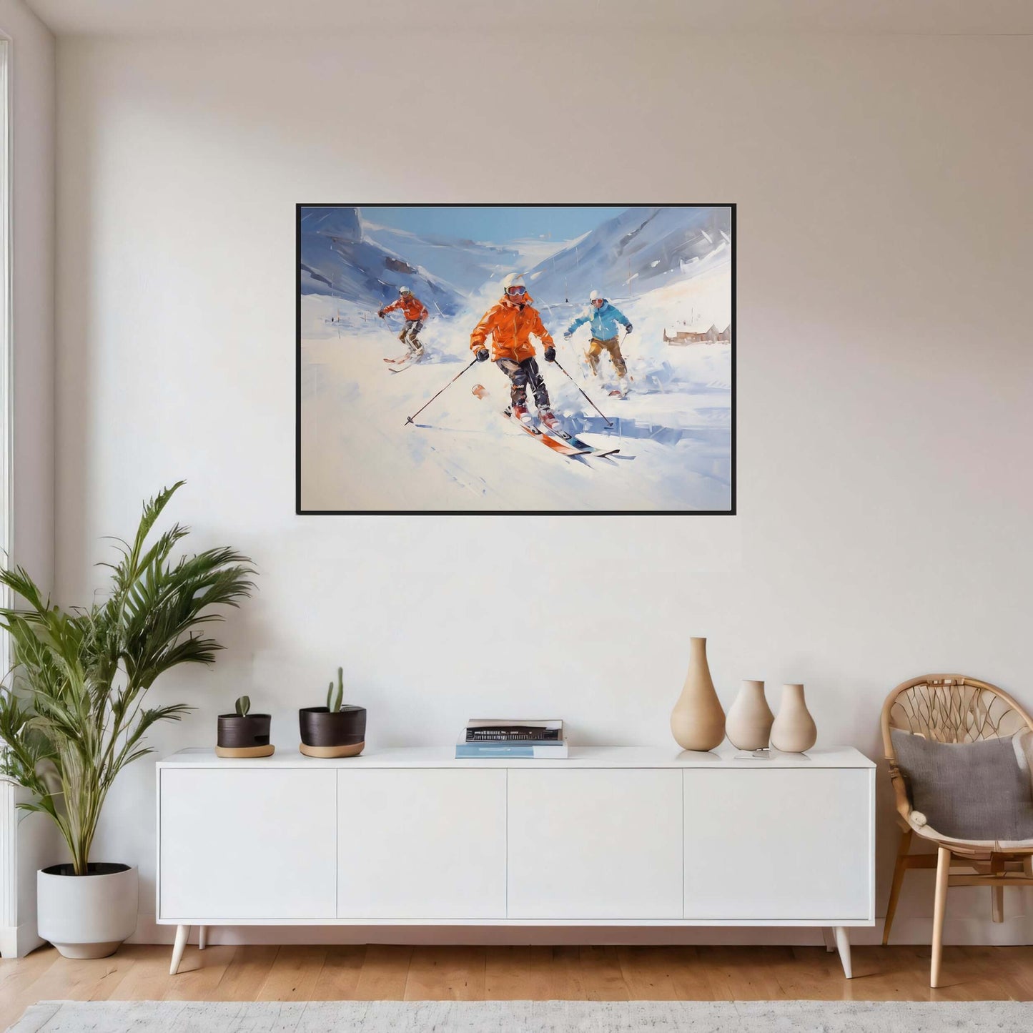 Fart i fjellene – KI digital oljemaling trykket på papir, lerret, aluminium, akryl og tre | KBentz.no