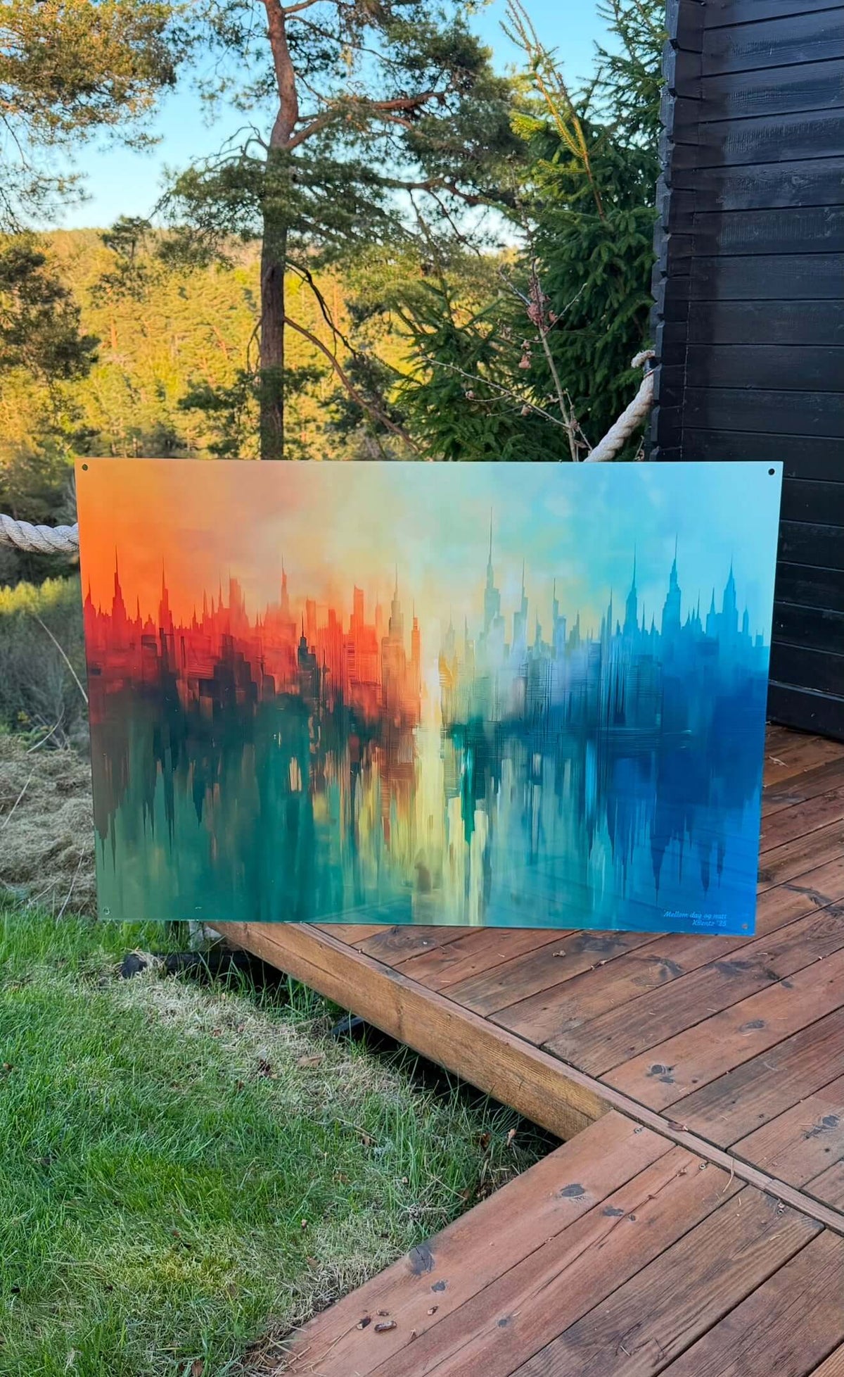 Mellom dag og natt - AKRYL 70x100 cm – moderne veggkunst | KBentz.no