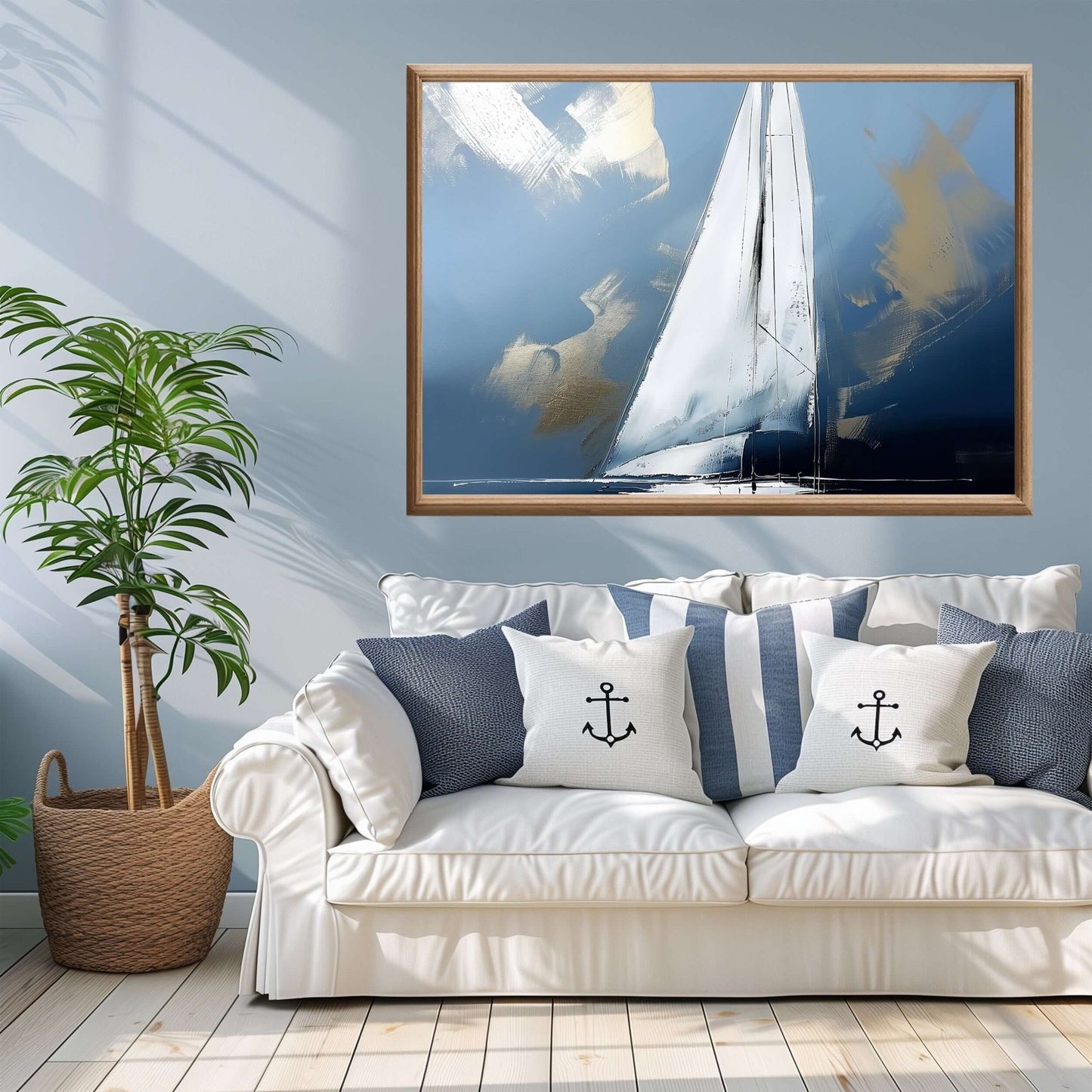 Alene mot horisonten - moderne digitalt maleri med oljemalingstekstur. Trykkes på papir, lerret og akryl. KBentz.no