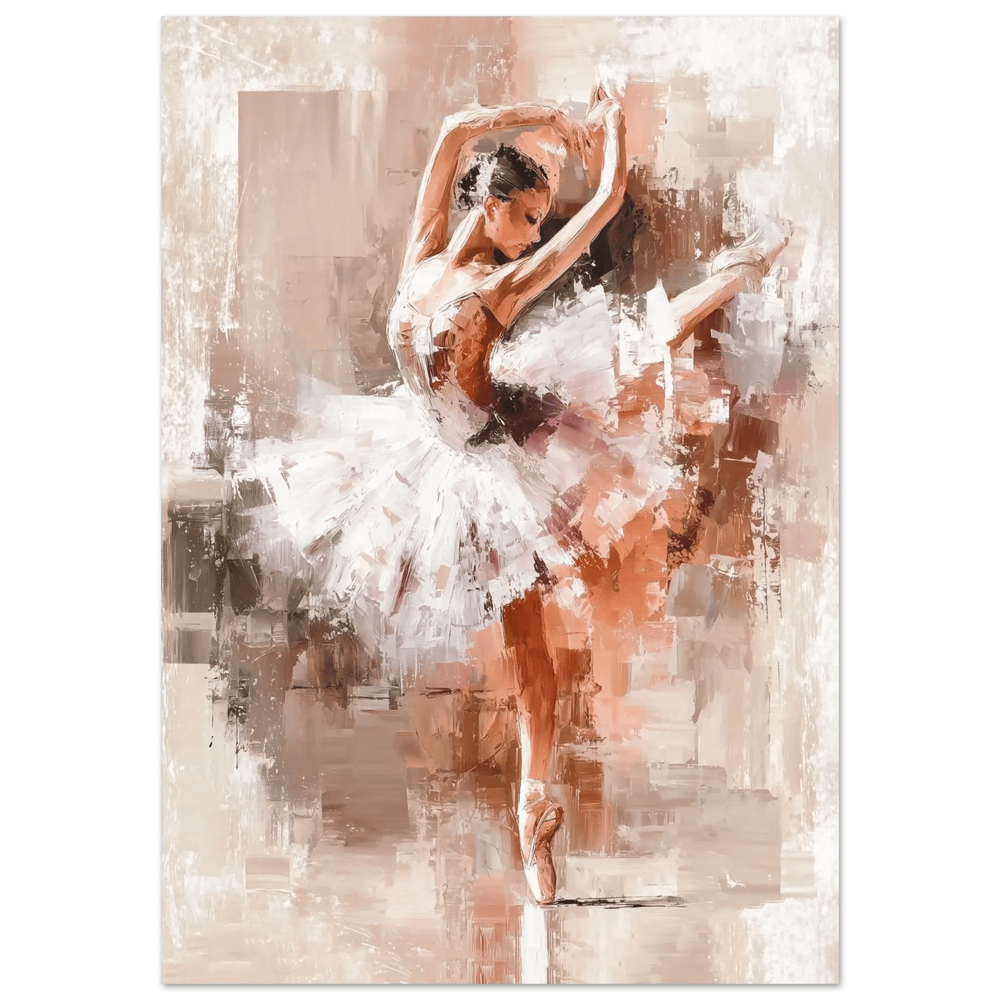 Ballett i rosa – KI digital oljemaling trykket på papir, lerret, aluminium, akryl og tre | KBentz.no