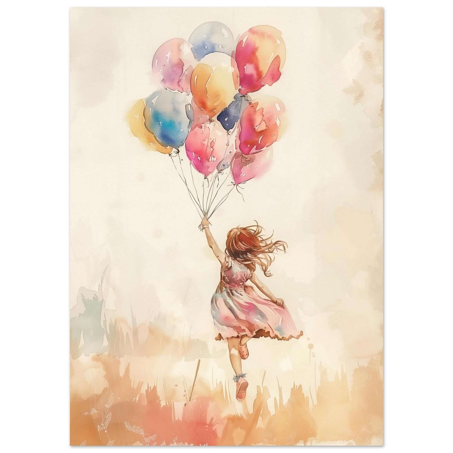 Ballongglede – KI digital oljemaling trykket på papir, lerret, aluminium, akryl og tre | KBentz.no