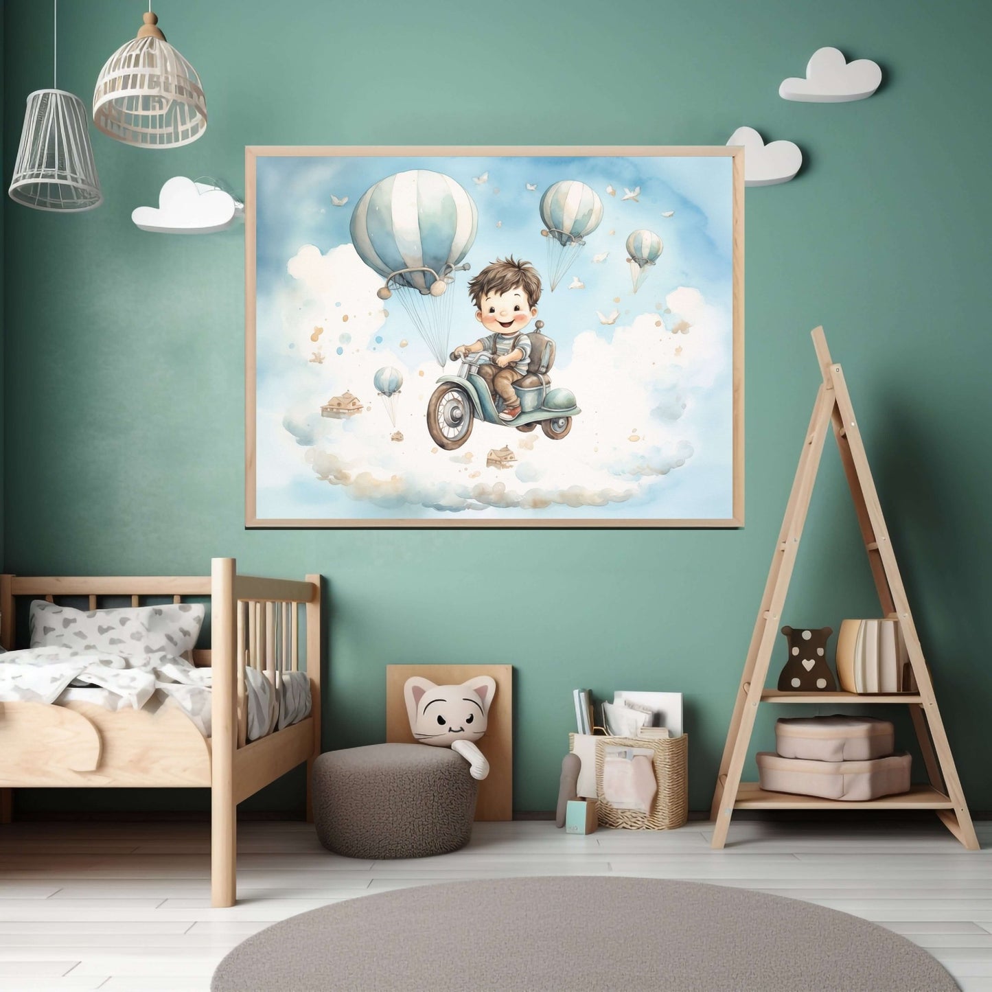 Ballongreise – KI digital oljemaling trykket på papir, lerret, aluminium, akryl og tre | KBentz.no