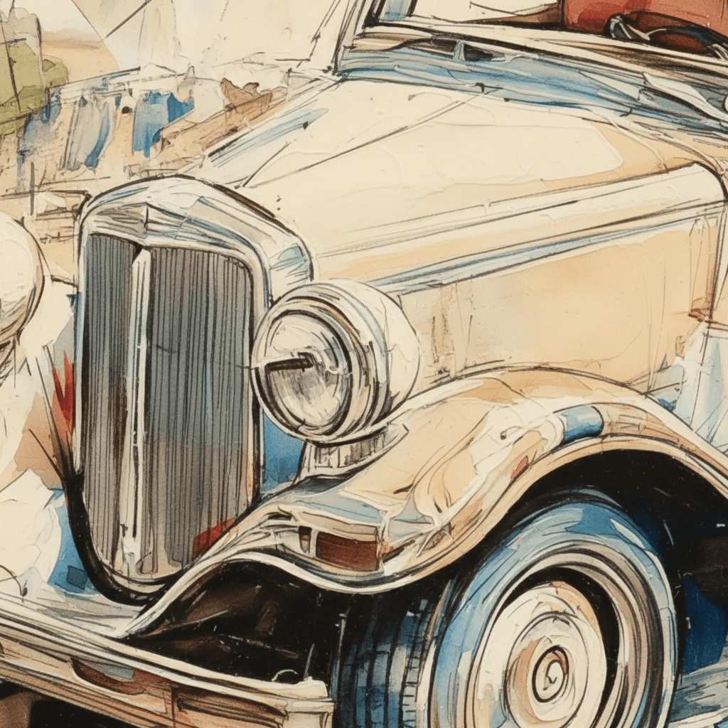 Barndommens hjul – KI digital oljemaling trykket på papir, lerret, aluminium, akryl og tre | KBentz.no