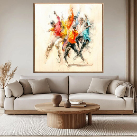Dans i farger – KI digital oljemaling trykket på papir, lerret, aluminium, akryl og tre | KBentz.no