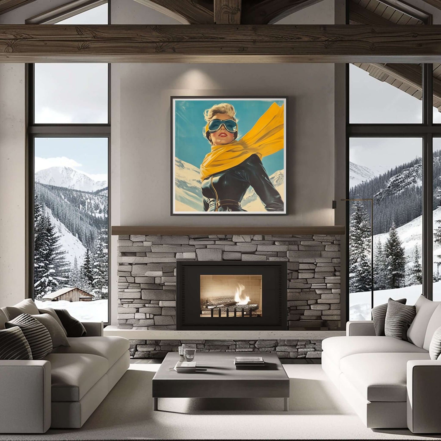 Frost og Eleganse – Skimmer, digitalt maleri med oljemalingstekstur, KI-kunst på papir og lerret av KBentz