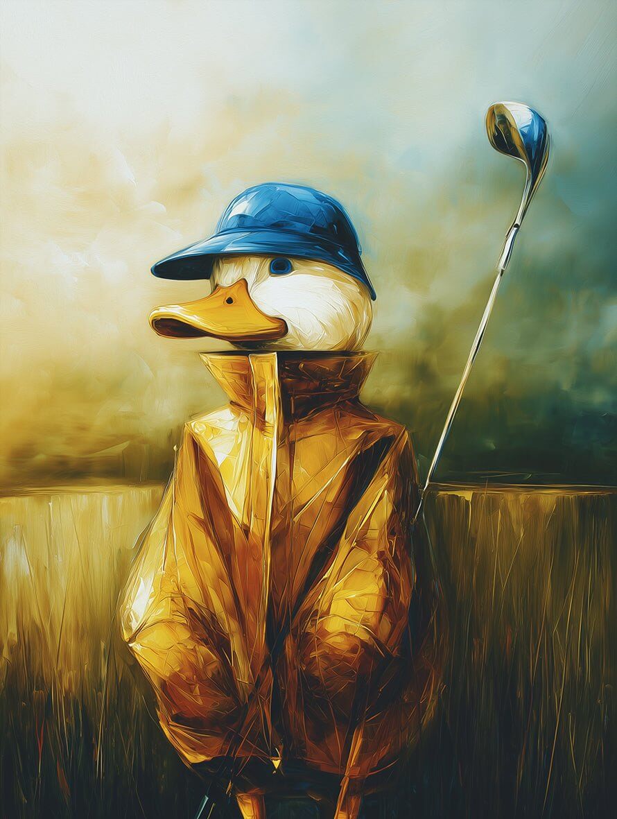 Early Birdie – AI-kunst, moderne, harmonisk og elegant – et digitalt maleri med oljemalingstekstur som gir varme og dybde til interiøret.