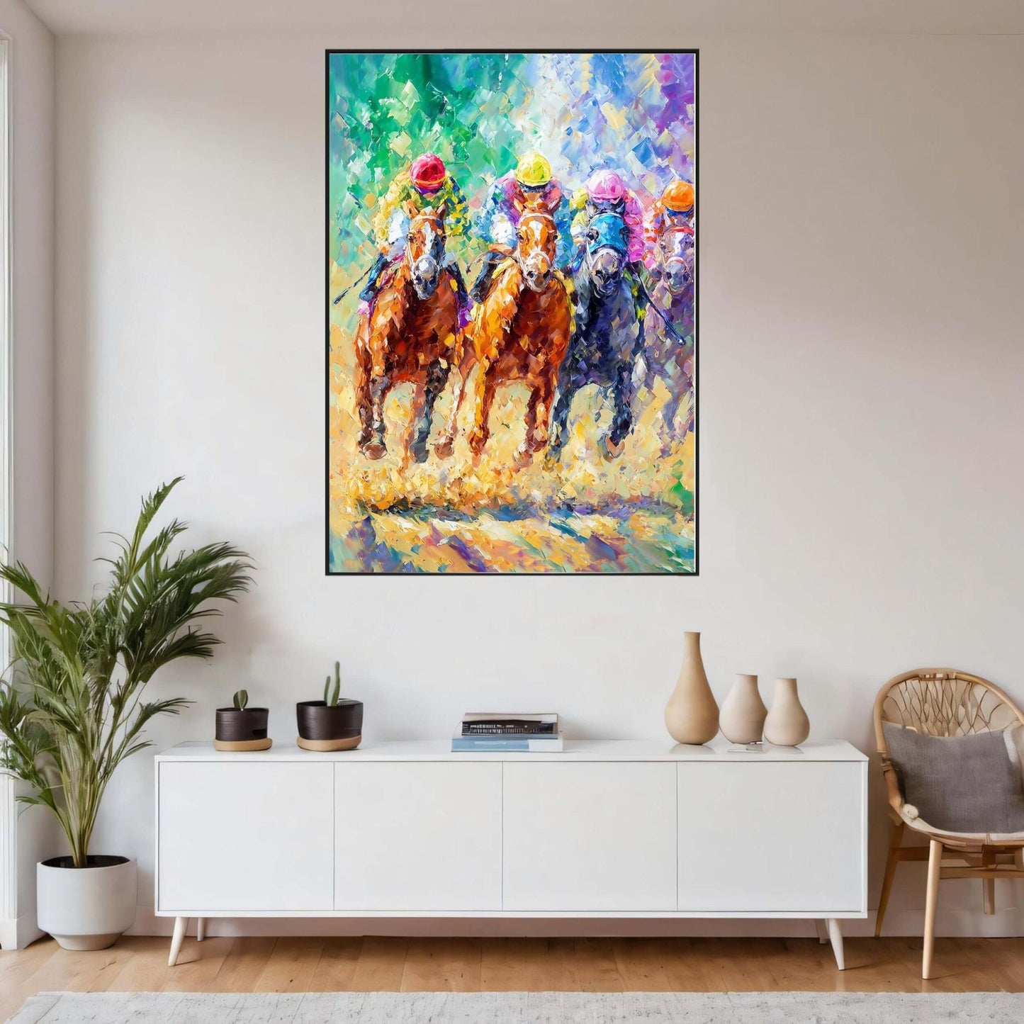 Farger i galopp – KI digital oljemaling trykket på papir, lerret, aluminium, akryl og tre | KBentz.no