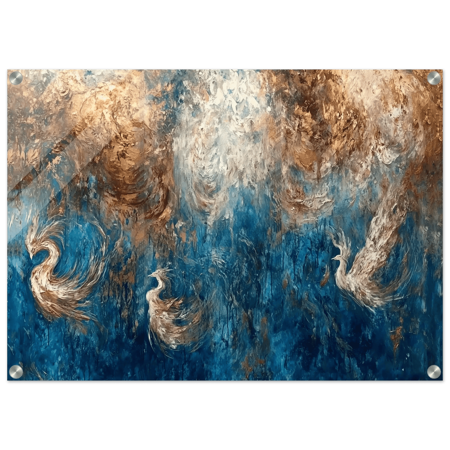 Fuglenes stillhet – KI digital oljemaling trykket på papir, lerret, aluminium, akryl og tre | KBentz.no