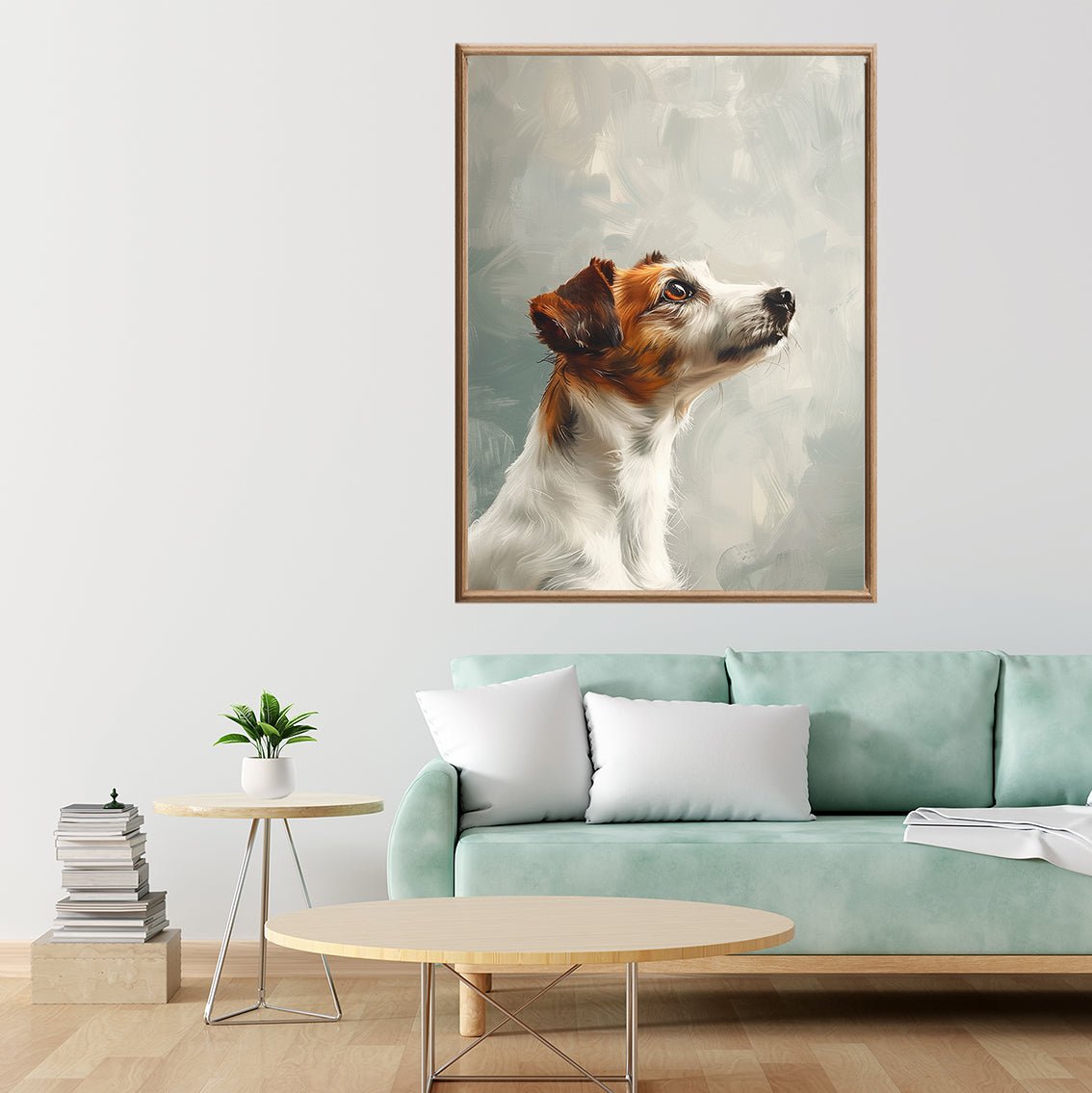Håpefull hund – KI digital oljemaling trykket på papir, lerret, aluminium, akryl og tre | KBentz.no