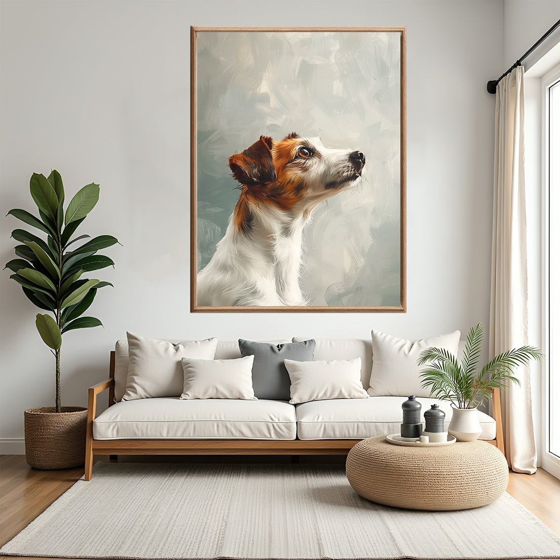 Håpefull hund – KI digital oljemaling trykket på papir, lerret, aluminium, akryl og tre | KBentz.no