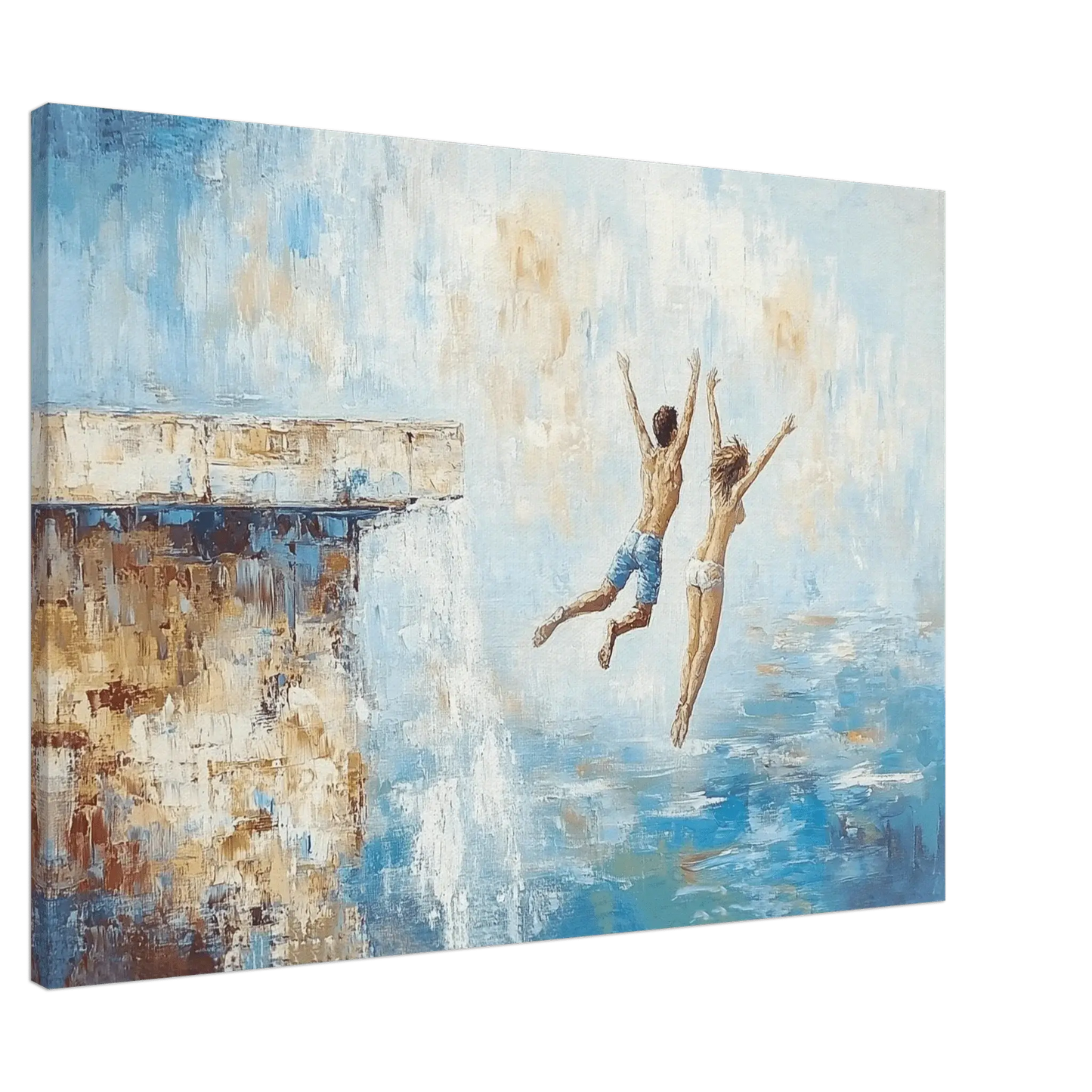 Luft, vann og frihet - moderne digitalt maleri med oljemalingstekstur. Trykkes på papir, lerret og akryl. KBentz.no