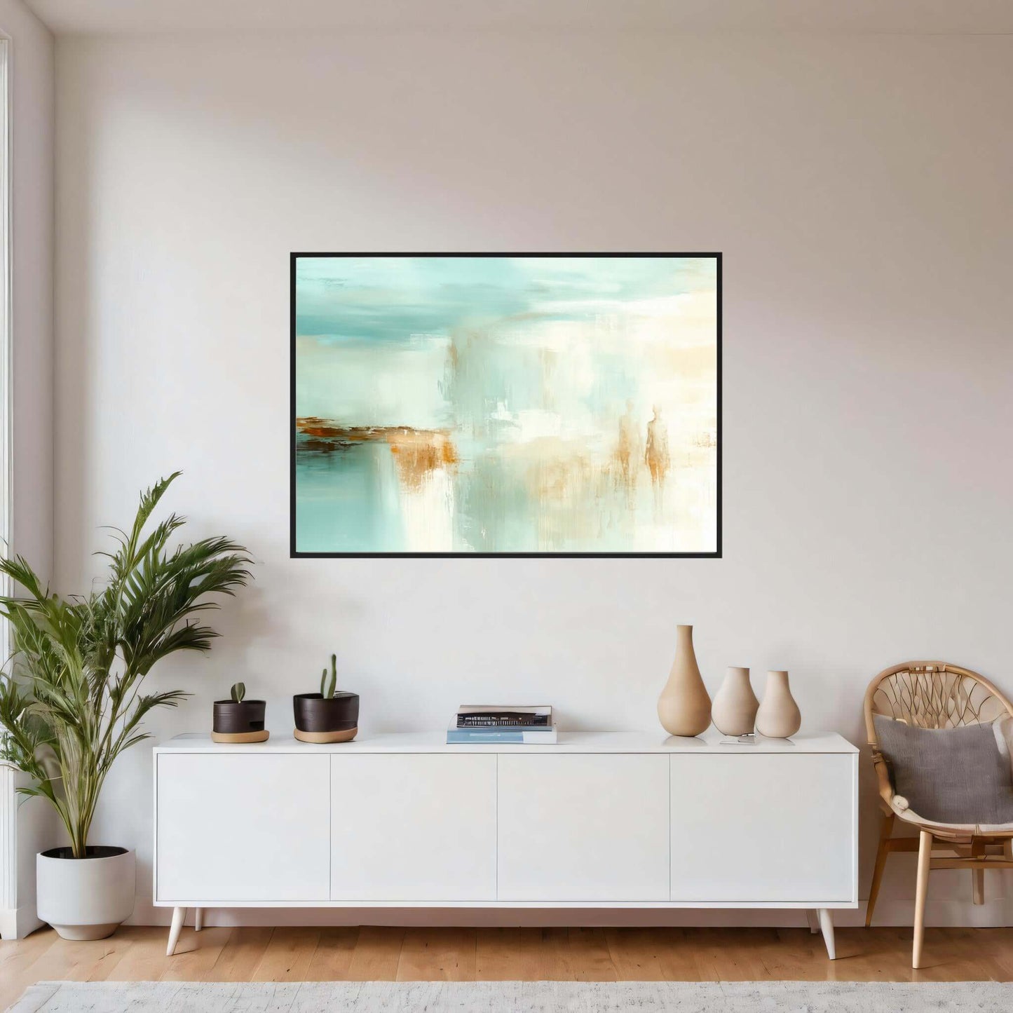 Minimalistisk melodi – KI digital oljemaling trykket på papir, lerret, aluminium, akryl og tre | KBentz.no