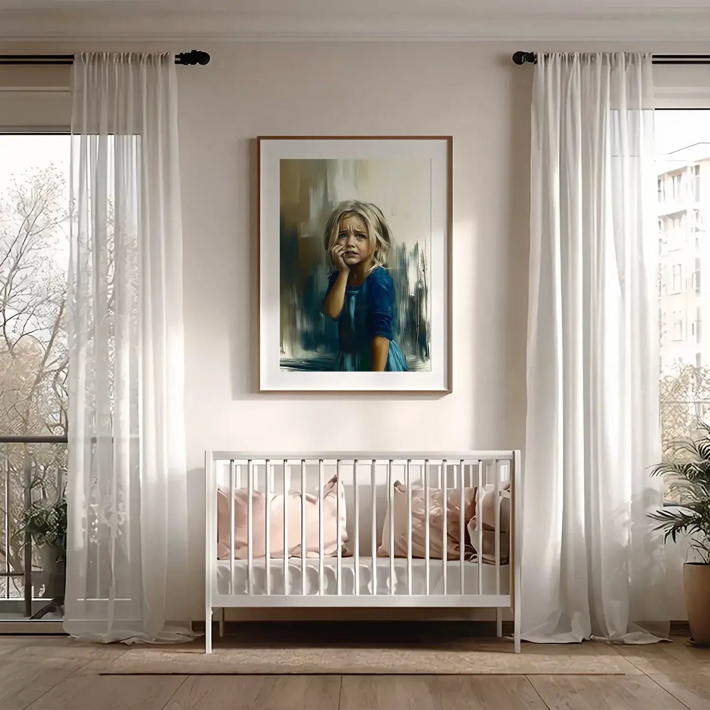 Når hjertet brister II – KI digital oljemaling trykket på papir, lerret, aluminium, akryl og tre | KBentz.no