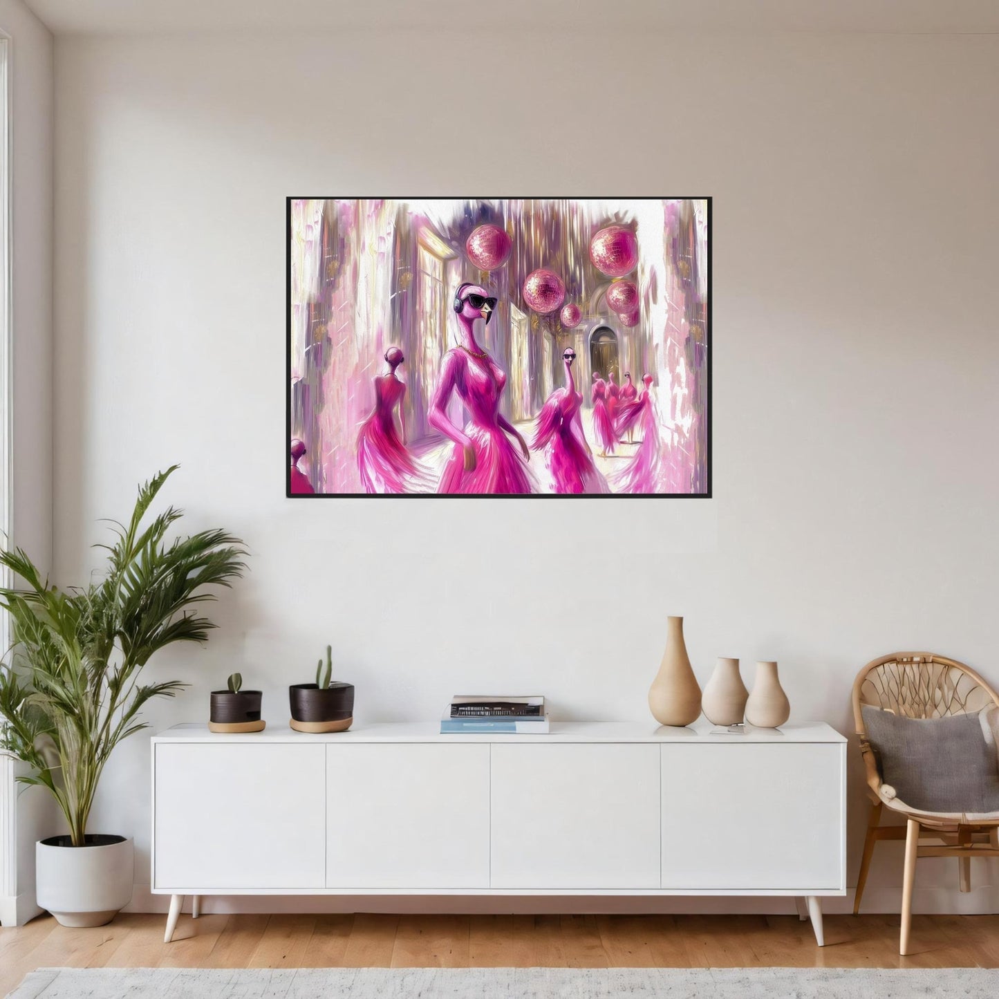Rosa eleganse – KI digital oljemaling trykket på papir, lerret, aluminium, akryl og tre | KBentz.no