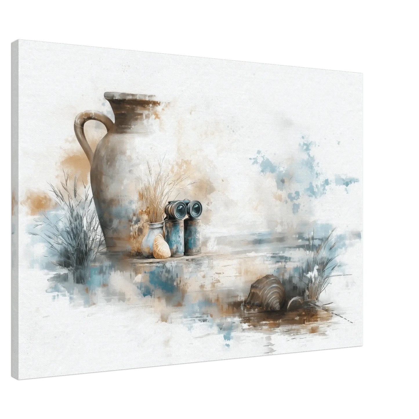 Sjøens skatter - moderne digitalt maleri med oljemalingstekstur. Trykkes på papir, lerret og akryl. KBentz.no