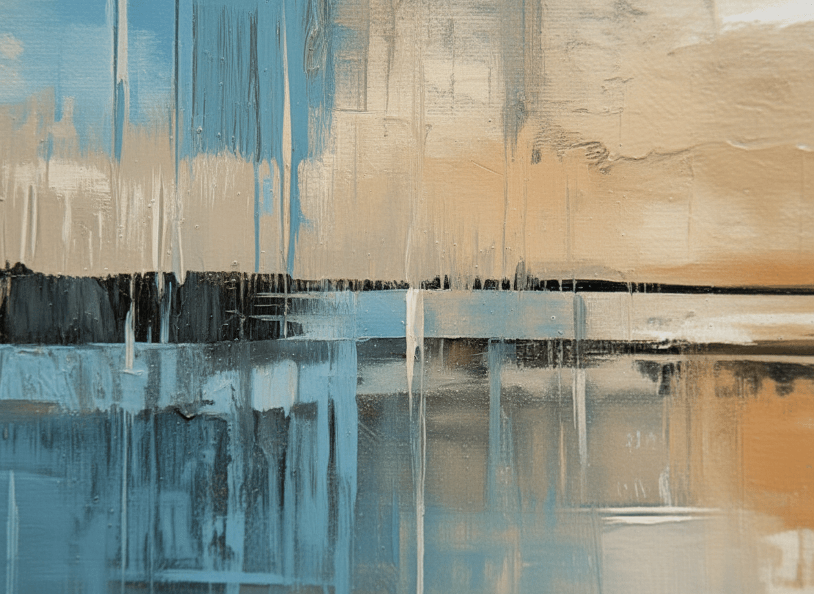 Skyggespill og linjer – KI digital oljemaling trykket på papir, lerret, aluminium, akryl og tre | KBentz.no