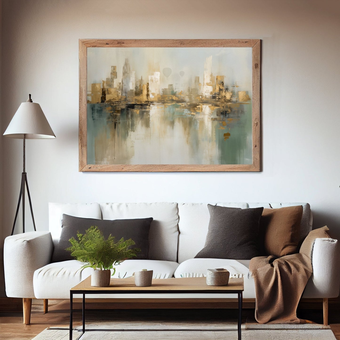 Skyline – KI digital oljemaling trykket på papir, lerret, aluminium, akryl og tre | KBentz.no