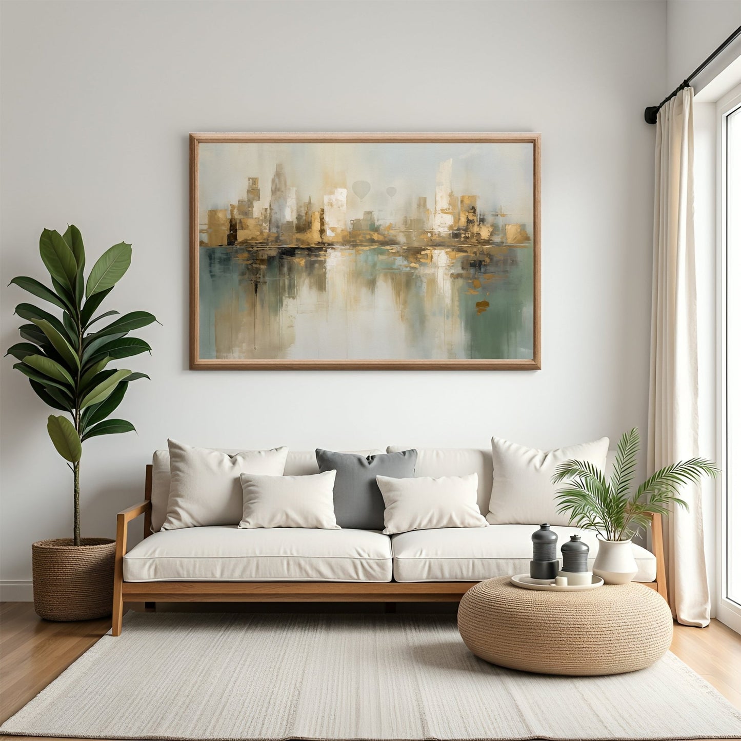Skyline – KI digital oljemaling trykket på papir, lerret, aluminium, akryl og tre | KBentz.no