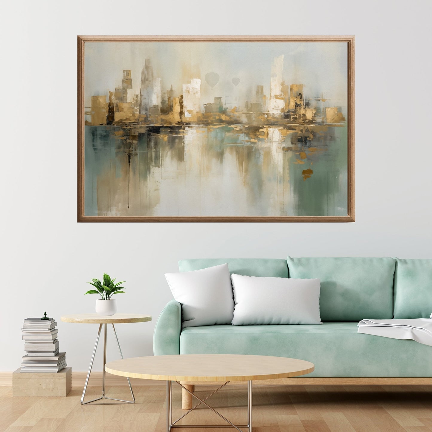 Skyline – KI digital oljemaling trykket på papir, lerret, aluminium, akryl og tre | KBentz.no
