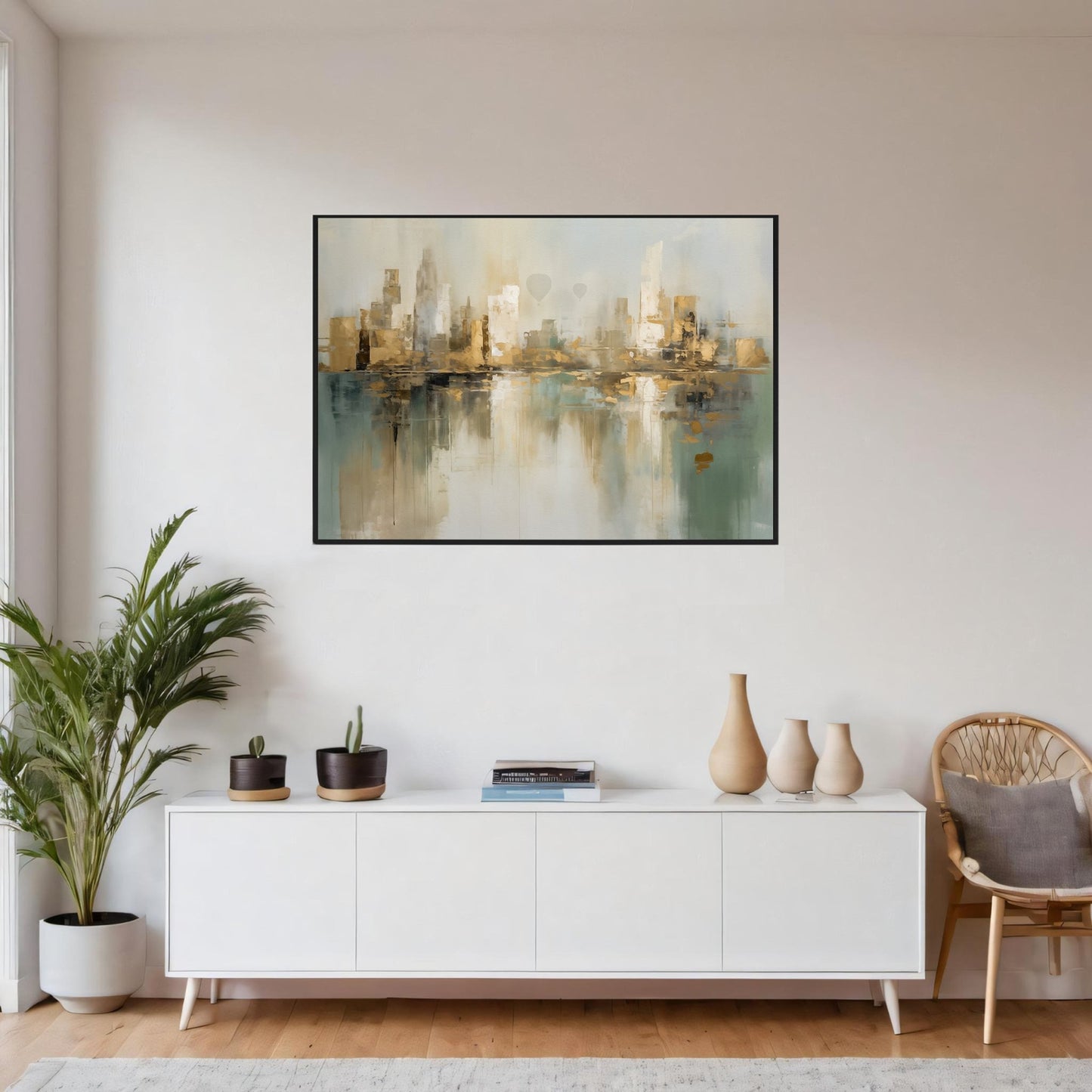 Skyline – KI digital oljemaling trykket på papir, lerret, aluminium, akryl og tre | KBentz.no