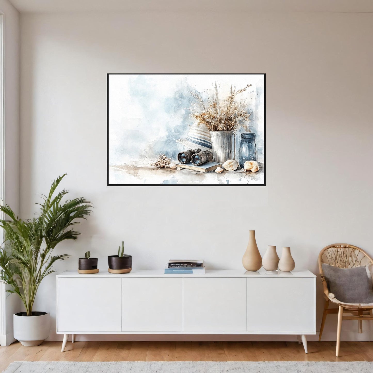 Sommer ved havet – KI digital oljemaling trykket på papir, lerret, aluminium, akryl og tre | KBentz.no