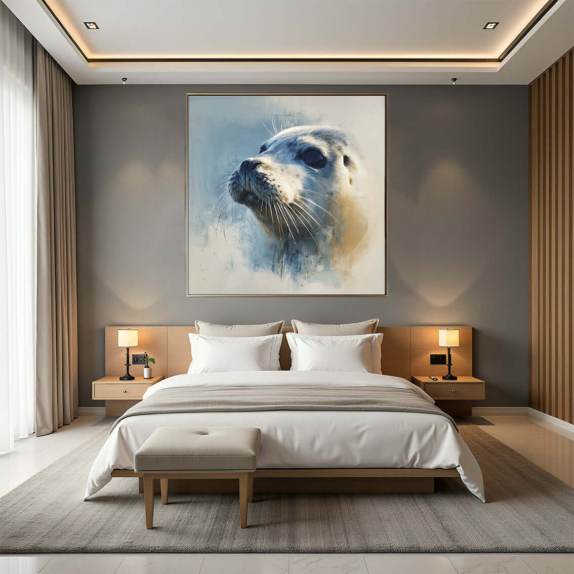 Søt havvenn – KI digital oljemaling trykket på papir, lerret, aluminium, akryl og tre | KBentz.no