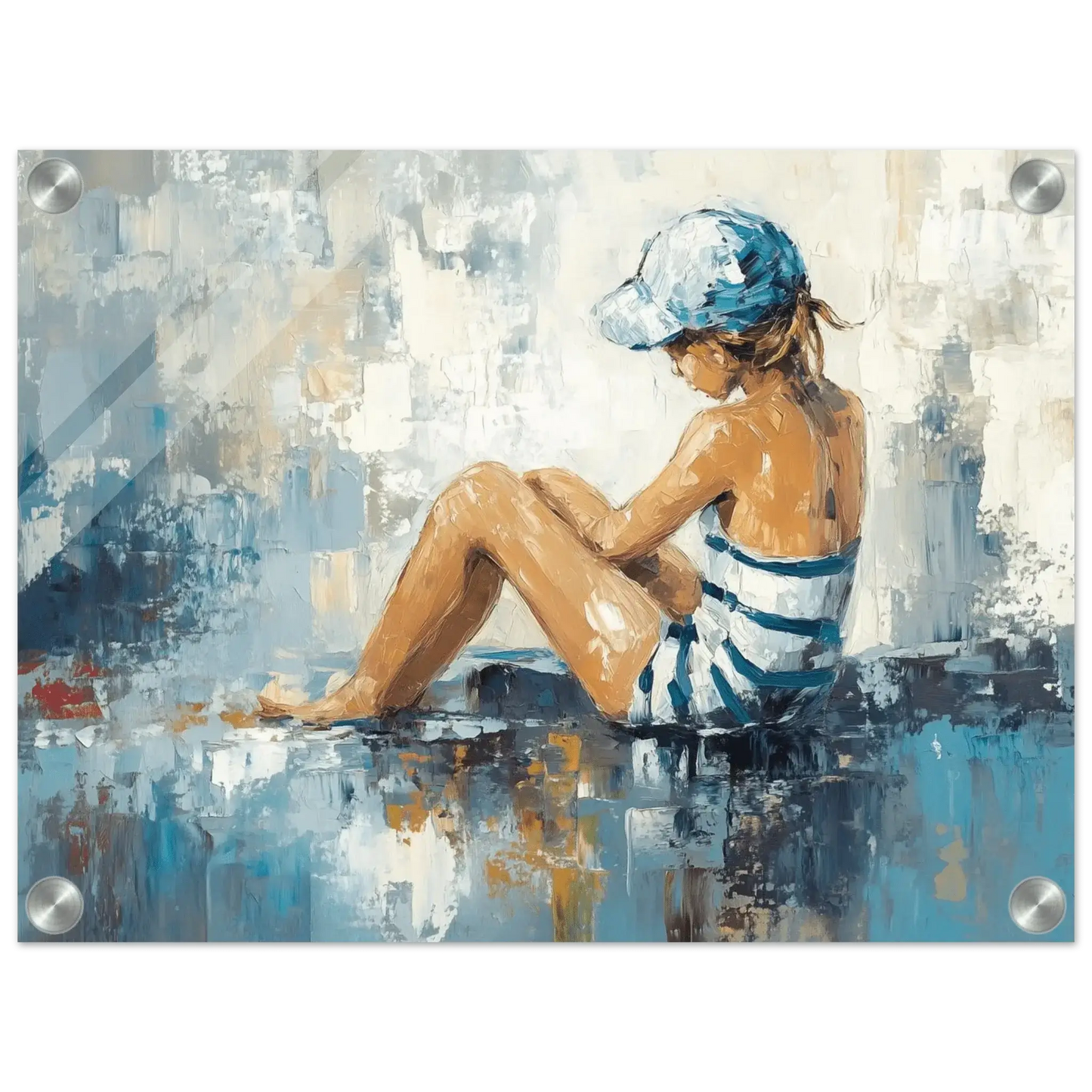 Stille Stunder ved Kysten - moderne digitalt maleri med oljemalingstekstur. Trykkes på papir, lerret og akryl. KBentz.no