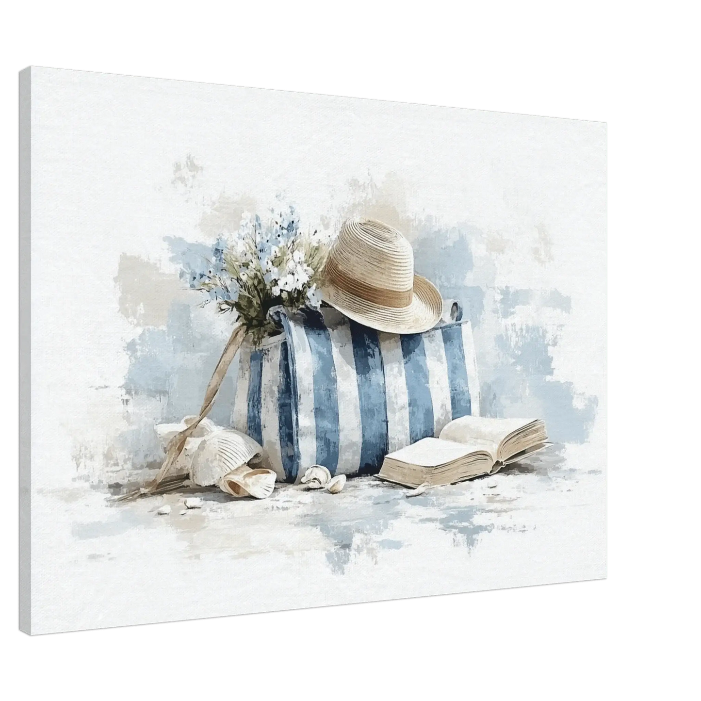 Stillhetens strand - moderne digitalt maleri med oljemalingstekstur. Trykkes på papir, lerret og akryl. KBentz.no