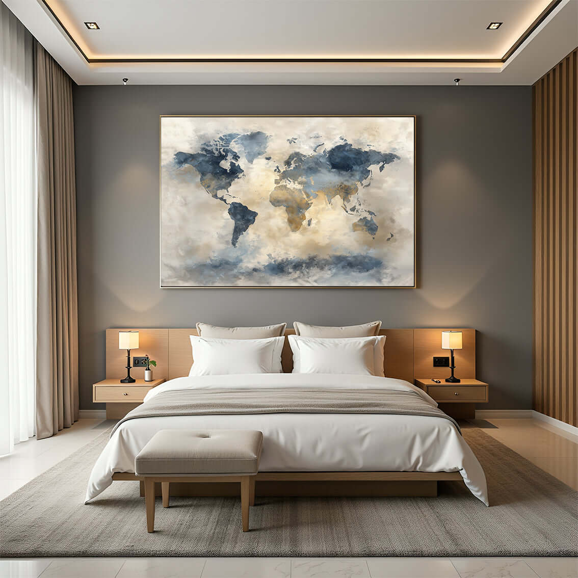 Verdenskart Signatur – KI digital oljemaling trykket på papir, lerret, aluminium, akryl og tre | KBentz.no