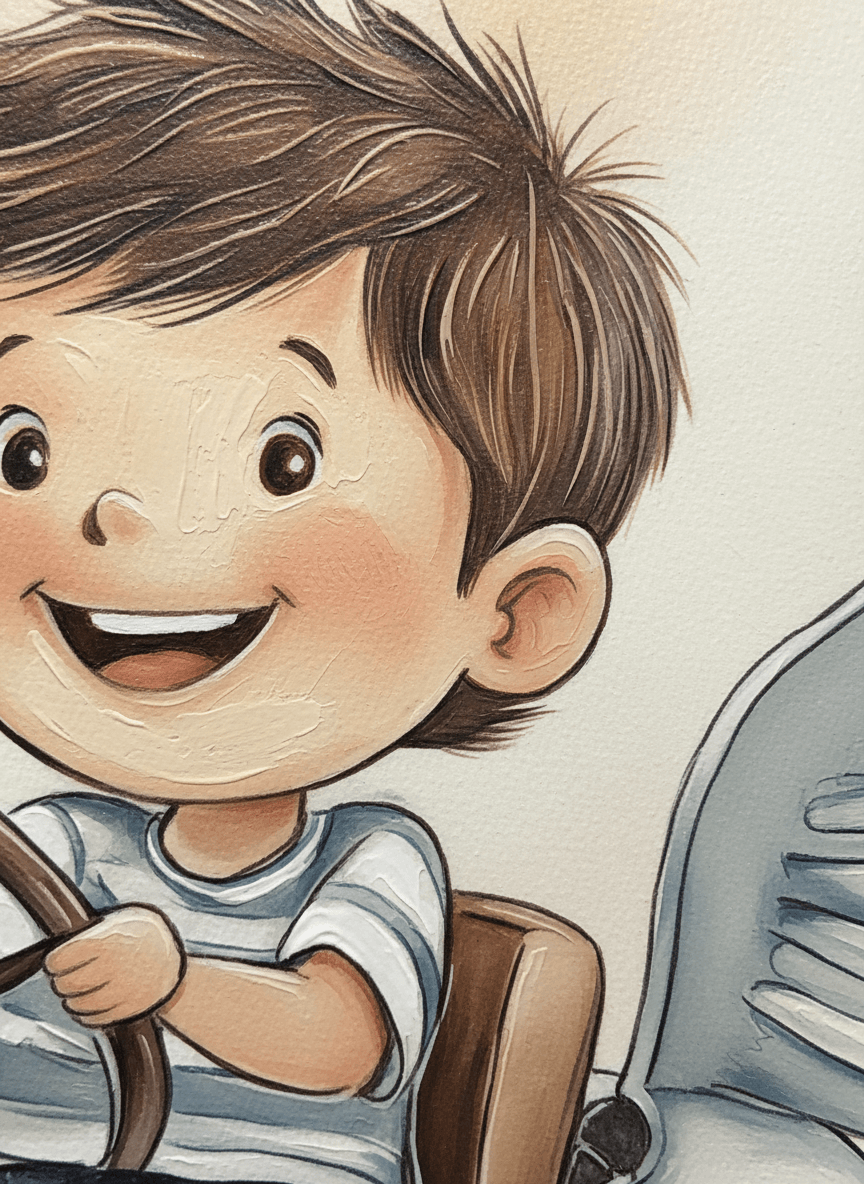 Vingebil i skyene - moderne digitalt maleri med oljemalingstekstur. Trykkes på papir, lerret og akryl. KBentz.no