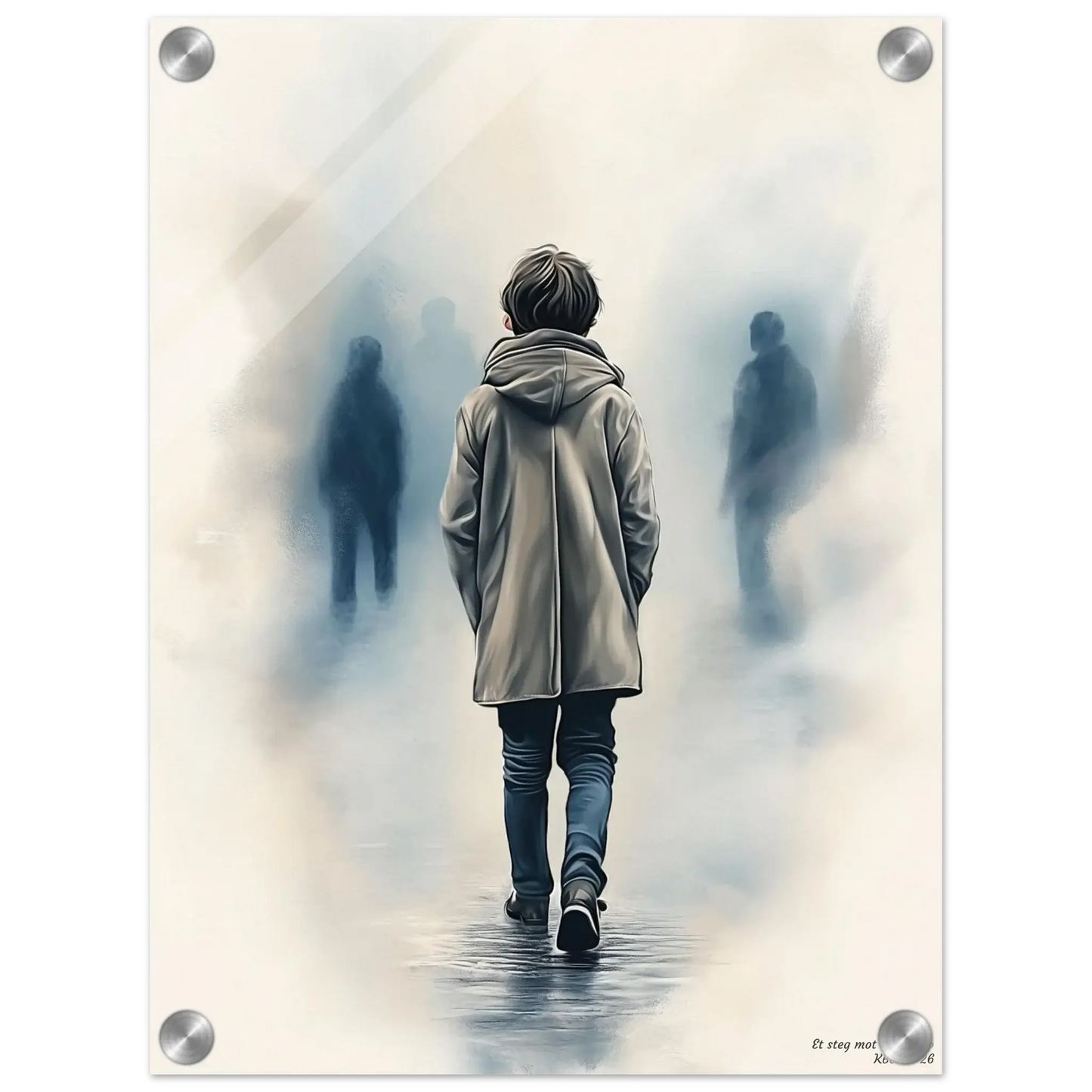 Et steg mot vennskap - moderne digitalt maleri med oljemalingstekstur. Trykkes på papir, lerret og akryl. KBentz.no