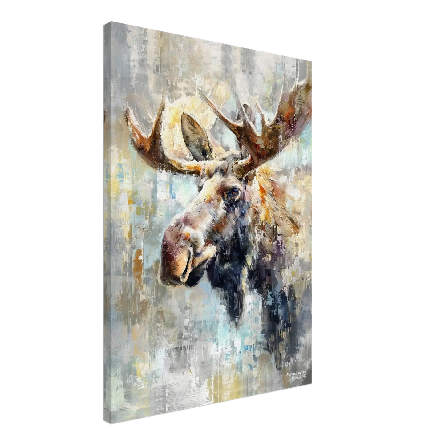 Nordisk styrke - moderne digitalt maleri med oljemalingstekstur. Trykkes på papir, lerret og akryl. KBentz.no
