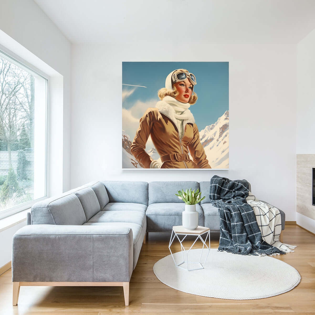 Frost og Eleganse – himmel, digitalt maleri med oljemalingstekstur, KI-kunst på papir og lerret av KBentz