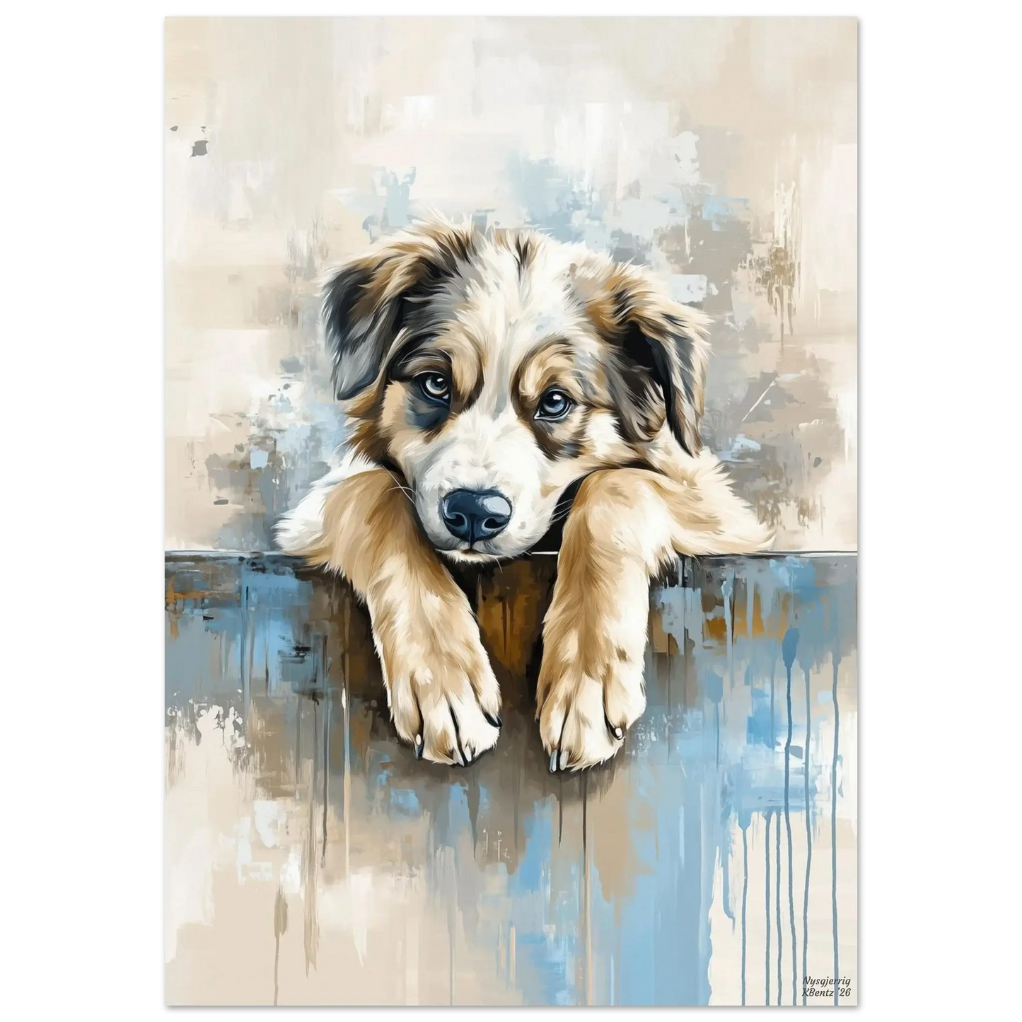 Nysgjerrig - moderne digitalt maleri med oljemalingstekstur. Trykkes på papir, lerret og akryl. KBentz.no