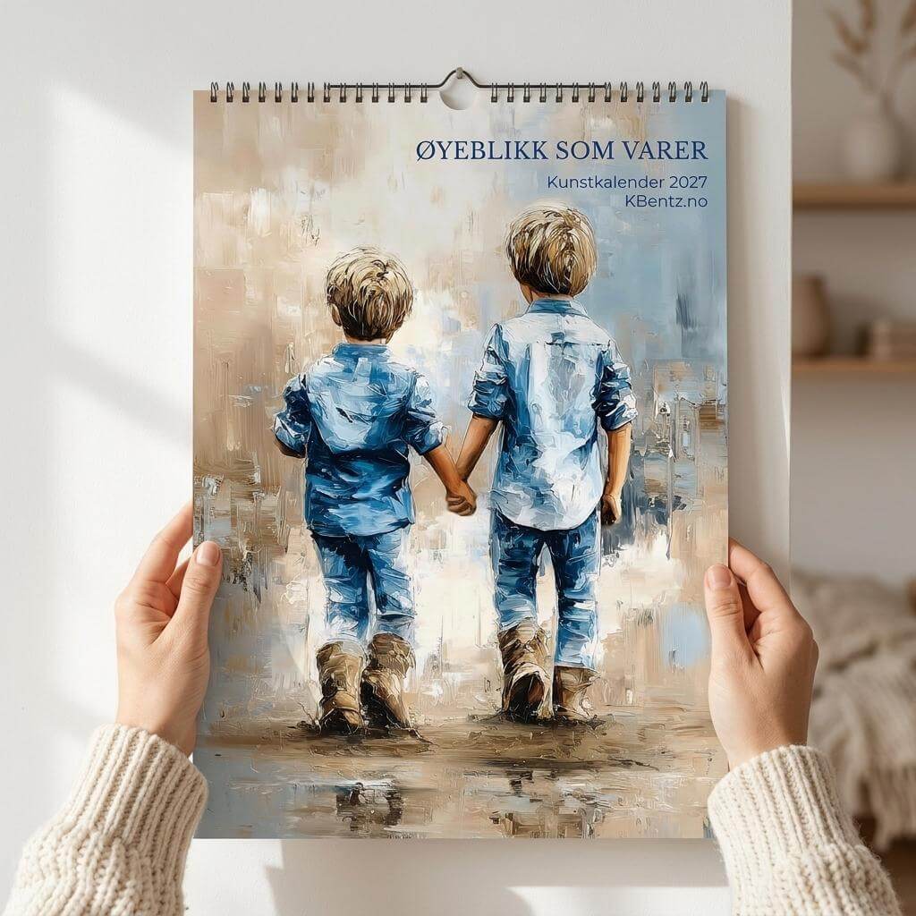 Øyeblikk som varer kunstkalender 2027, veggkalender med KBentz-motiver for kunstinteresserte. – moderne veggkunst | KBentz.no