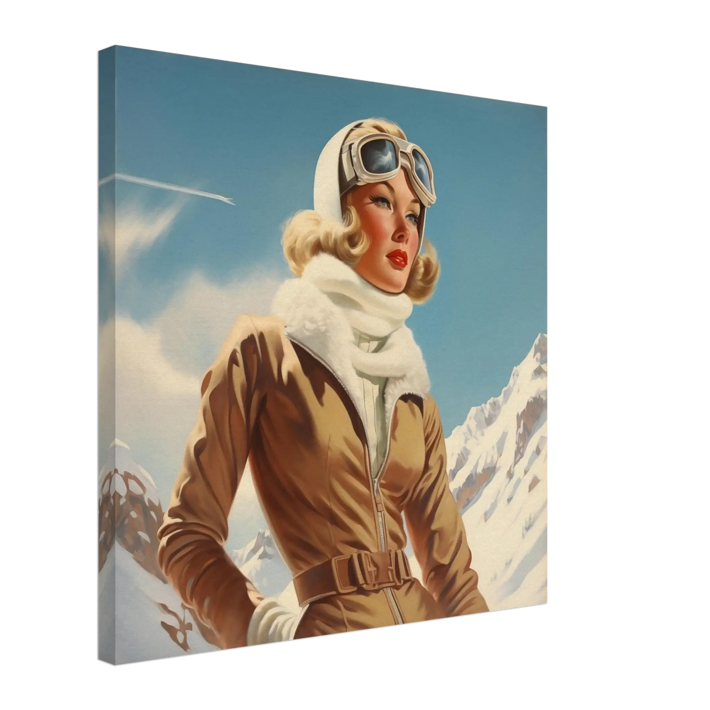 Frost og Eleganse – himmel, digitalt maleri med oljemalingstekstur, KI-kunst på papir og lerret av KBentz