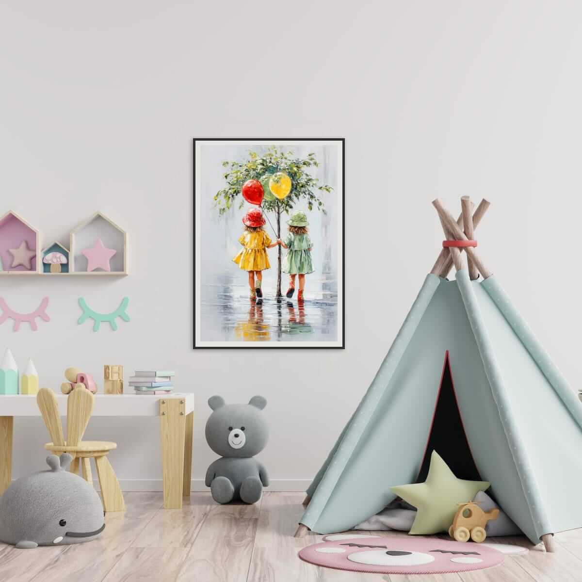 Ballongjentene - moderne digitalt maleri med oljemalingstekstur. Trykkes på papir, lerret og akryl. KBentz.no