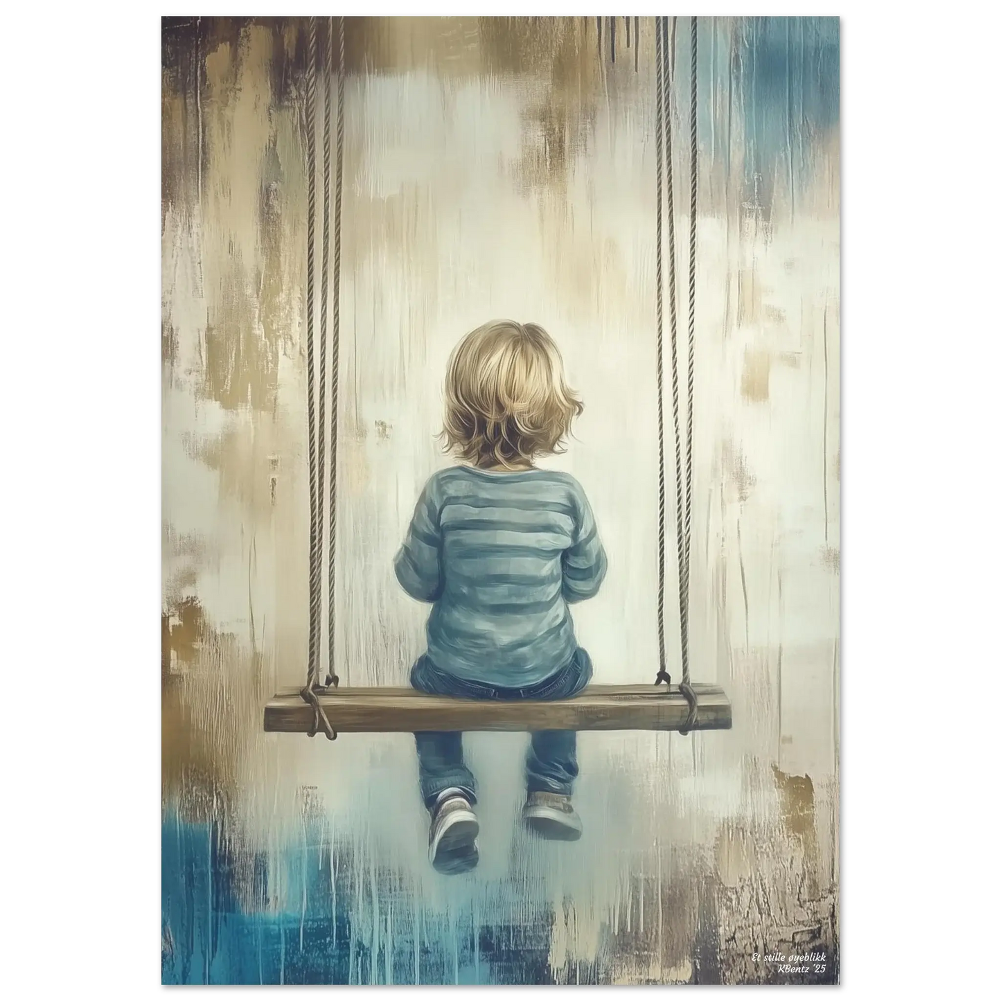 Et stille øyeblikk - moderne digitalt maleri med oljemalingstekstur. Trykkes på papir, lerret og akryl. KBentz.no