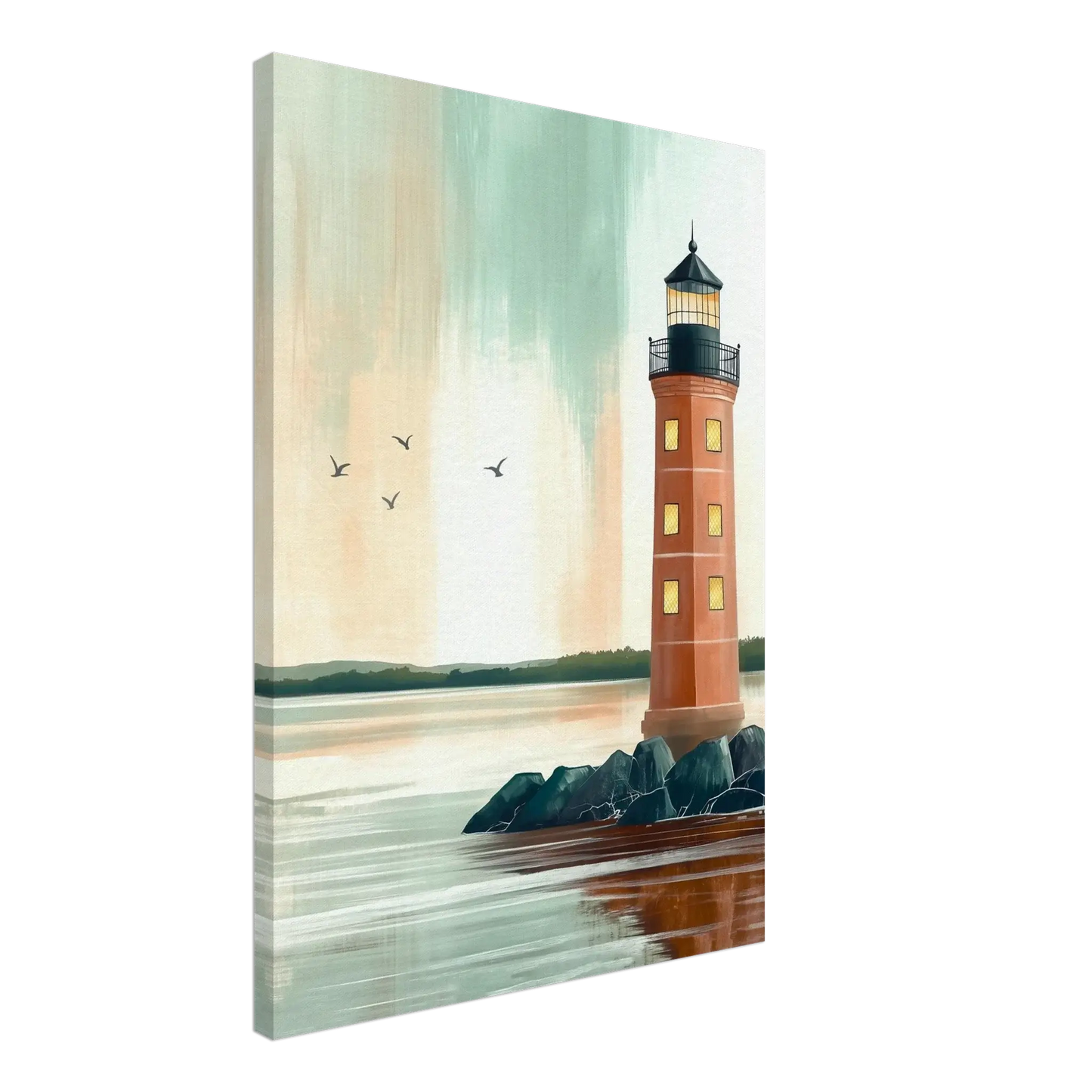 Fyrtårn ved havet - KBentz.no – moderne veggkunst | KBentz.no