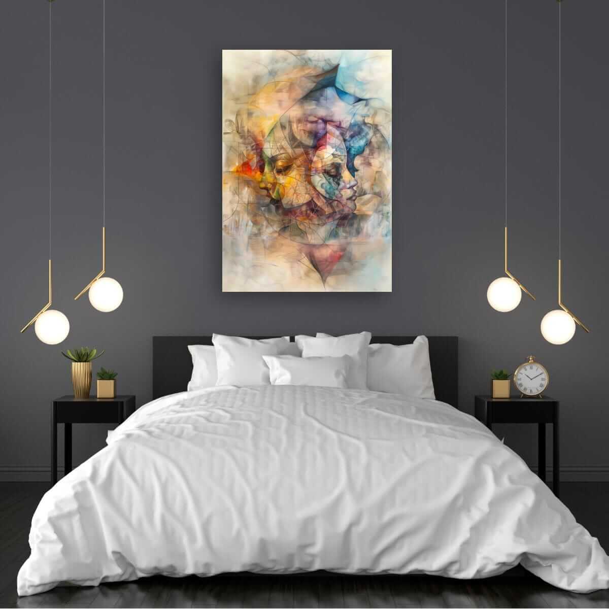 Ansikter i bevegelse - moderne digitalt maleri med oljemalingstekstur. Trykkes på papir, lerret og akryl. KBentz.no