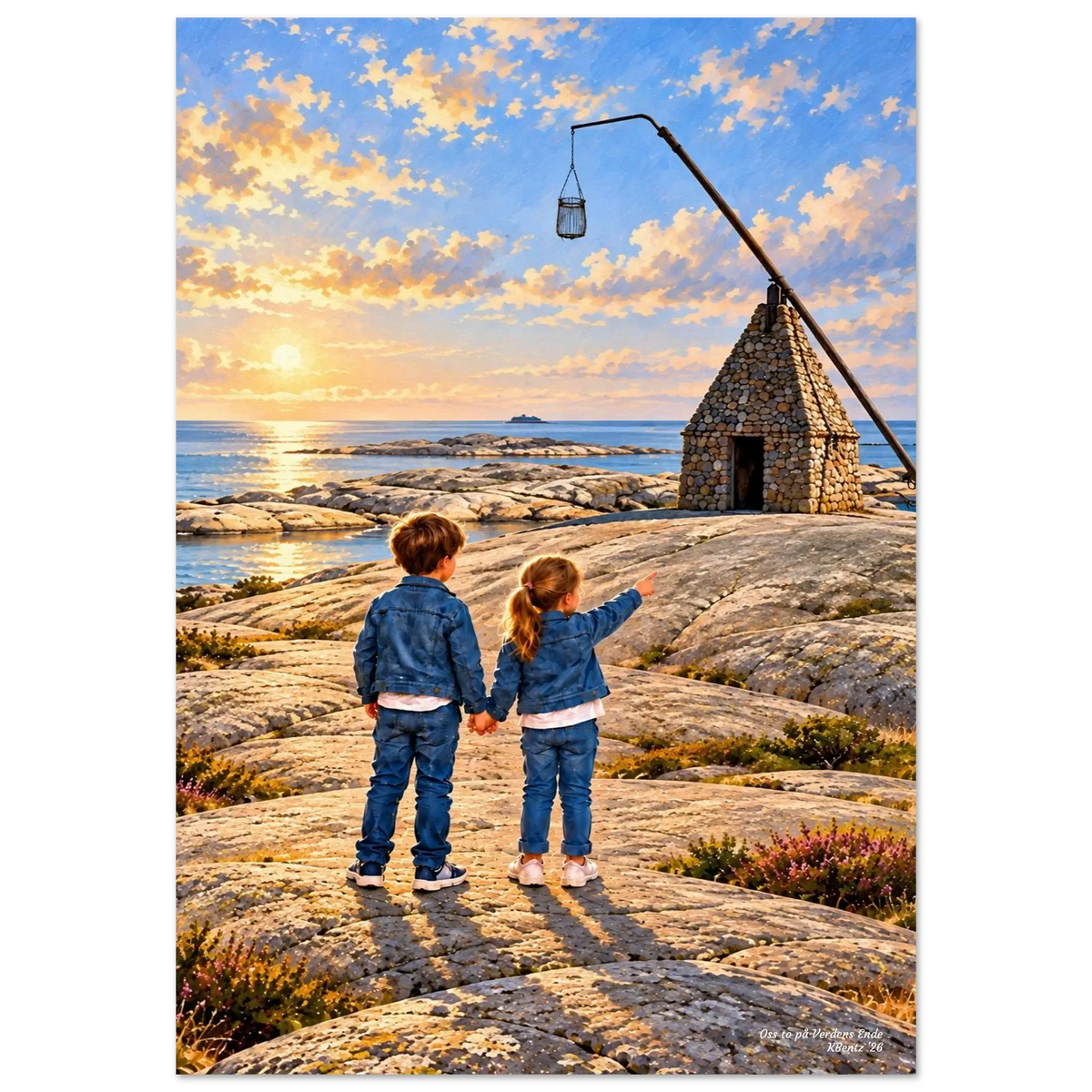 Oss to på Verdens Ende – veggbilde fra KBentz – moderne veggkunst | KBentz.no