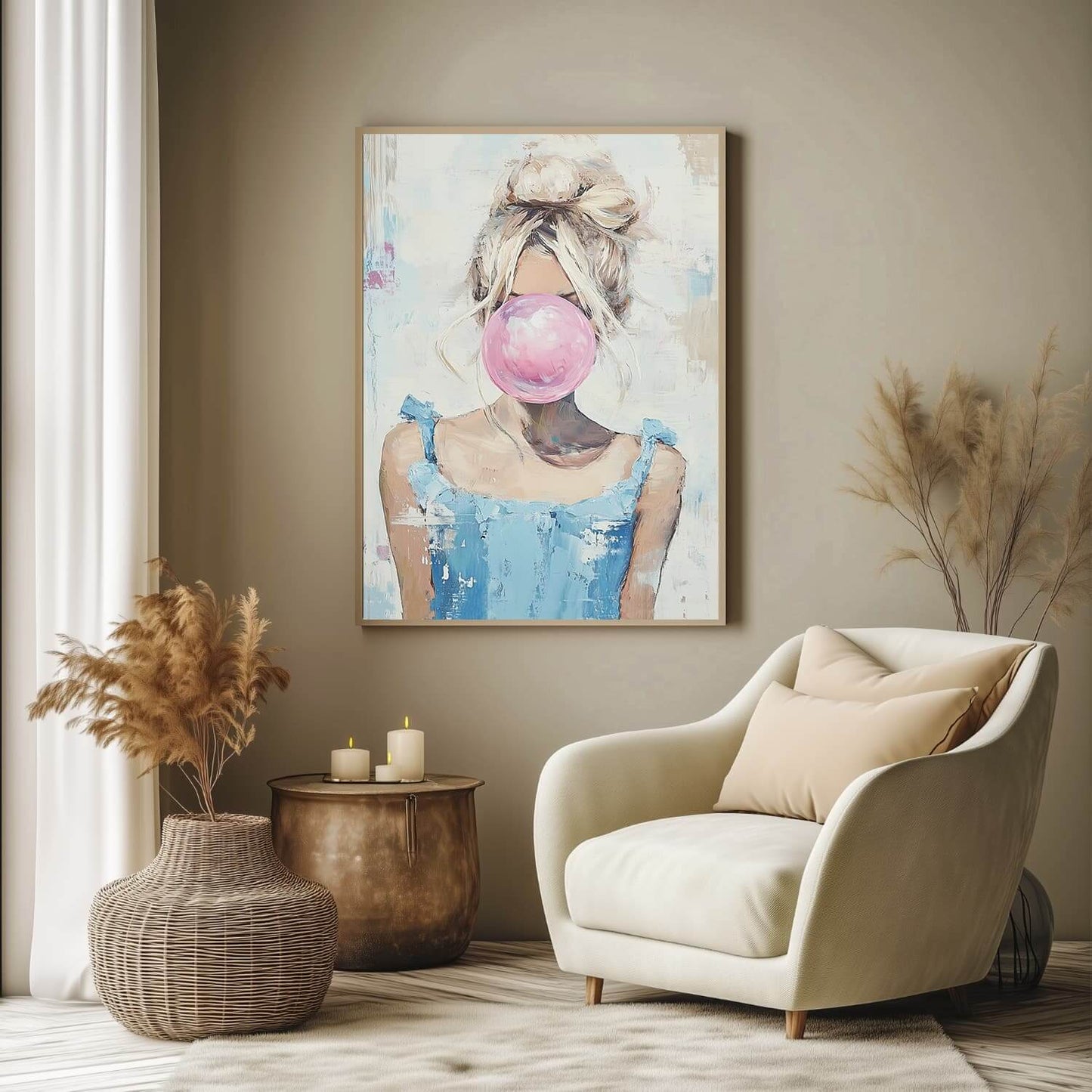 Bak boblen - moderne digitalt maleri med oljemalingstekstur. Trykkes på papir, lerret og akryl. KBentz.no