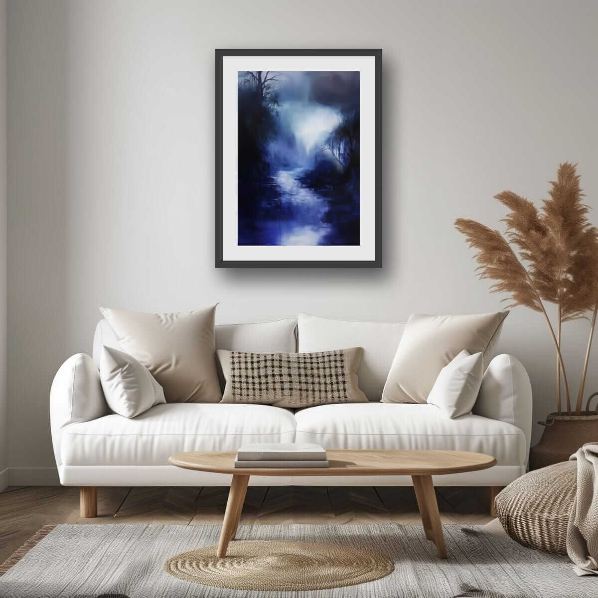 Blå time - moderne digitalt maleri med oljemalingstekstur. Trykkes på papir, lerret og akryl. KBentz.no