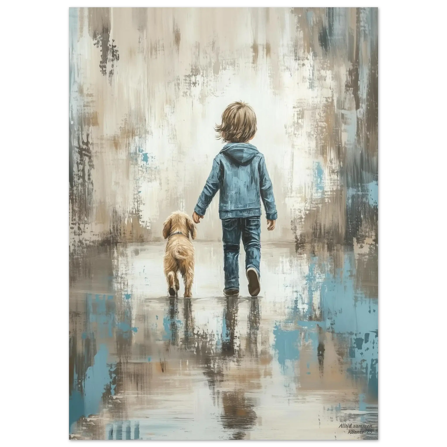 Alltid sammen - moderne digitalt maleri med oljemalingstekstur. Trykkes på papir, lerret og akryl. KBentz.no