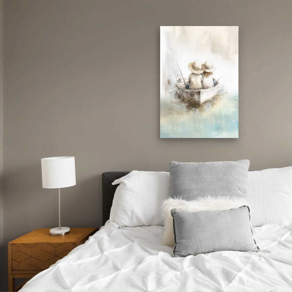 Stillhet på vannet - moderne digitalt maleri med oljemalingstekstur. Trykkes på papir, lerret og akryl. KBentz.no