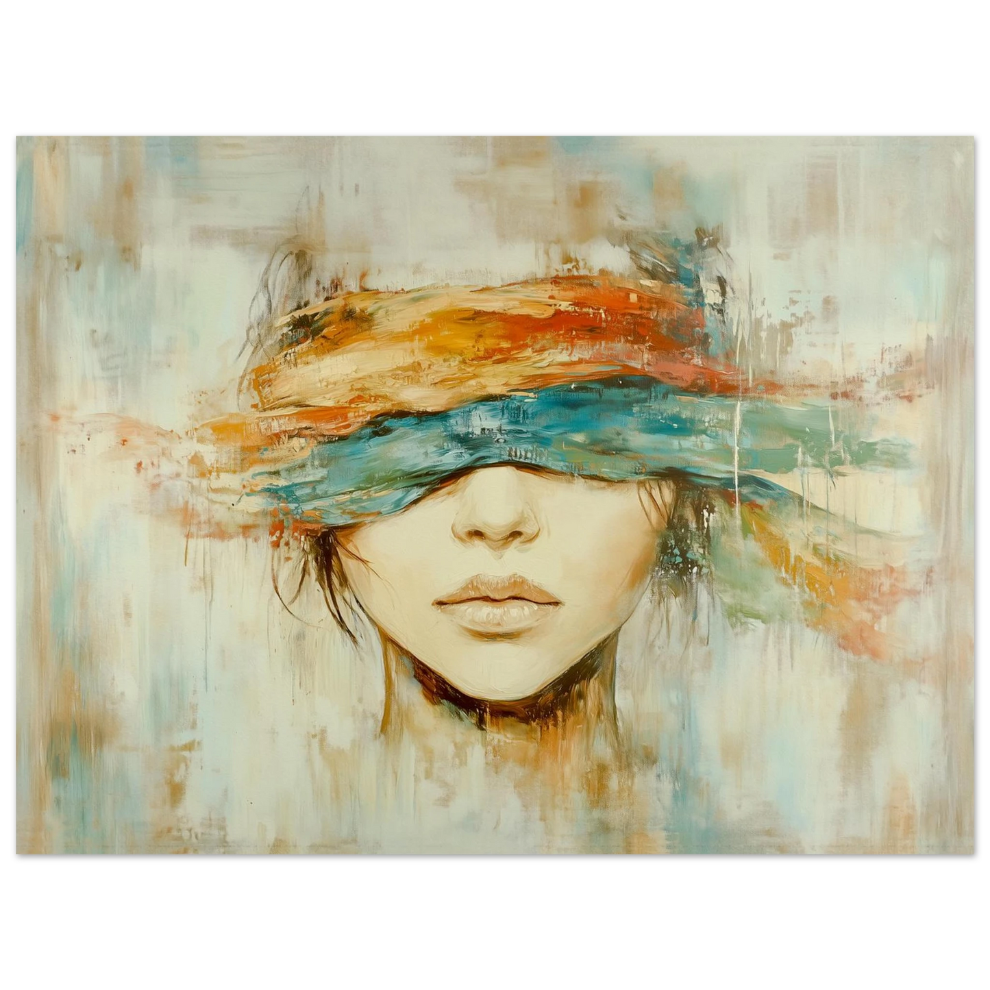 Blind for verden - kunstverk med dybde og fargerik tekstur som løfter rommet.