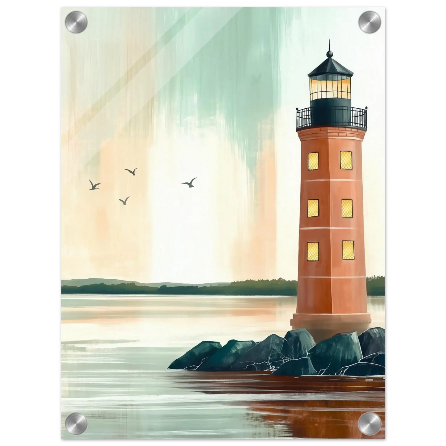 Fyrtårn ved havet - KBentz.no – moderne veggkunst | KBentz.no